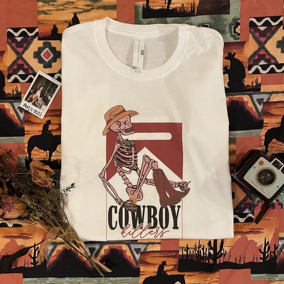 Cowboy Killers Skeleton Marlboro Country Western Cowboy Unisex Graphic T-Shirt - Picture 1 of 1